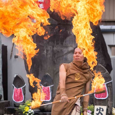 大須大道町人祭の火付盗賊ファイアーショー
