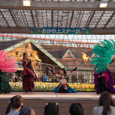 東京ドイツ村でファイアーパフォーマンス ベリーダンスとファイアーパフォーマンス