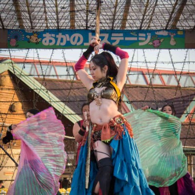 東京ドイツ村でファイアーパフォーマンス ベリーダンスとファイアーパフォーマンス