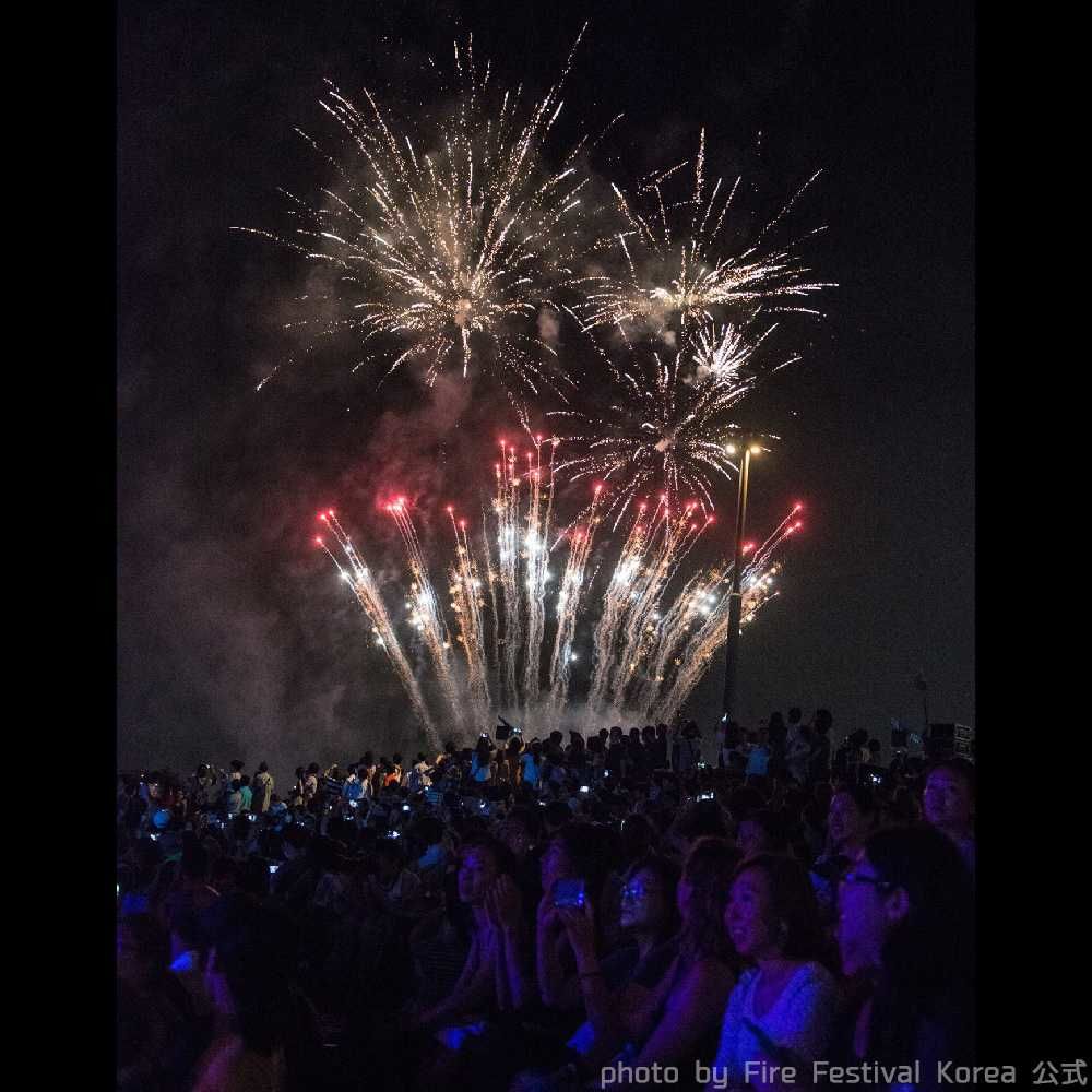 韓国ファイアーフェスティバルの花火