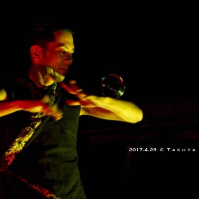 おこたんぺコンタクトジャグリング オートキャンプ銀河の夏休みファイアーショー