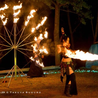 オートキャンプ銀河の夏休みファイアーショー