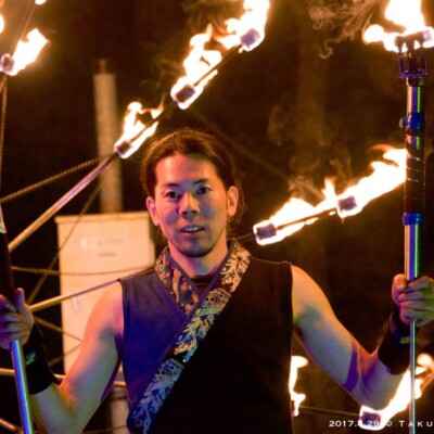 オートキャンプ銀河の夏休みファイアーショー