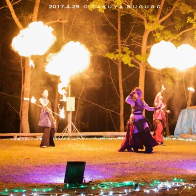 オートキャンプ銀河の夏休みファイアーショー