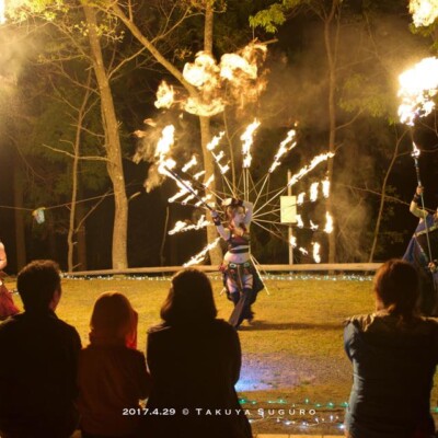 オートキャンプ銀河の夏休みファイアーショー