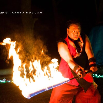 オートキャンプ銀河の夏休みファイアーショー