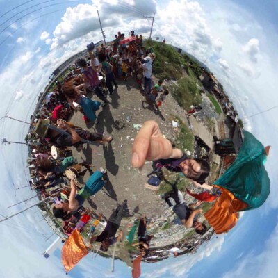 セブ島のスラム街でGocooの太鼓ワークショップ