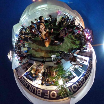 フィリピンセブ島の盆まつりで火付盗賊パフォーマンス