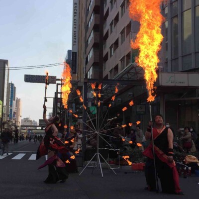 亀戸大道芸火付盗賊パフォーマンス