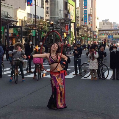 亀戸大道芸火付盗賊パフォーマンス