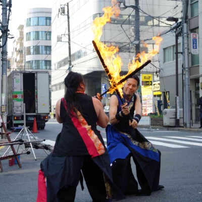 亀戸大道芸火付盗賊パフォーマンス