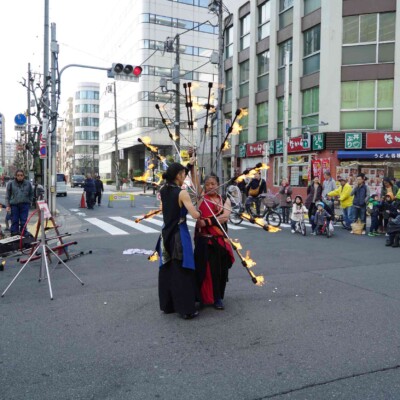 亀戸大道芸火付盗賊パフォーマンス