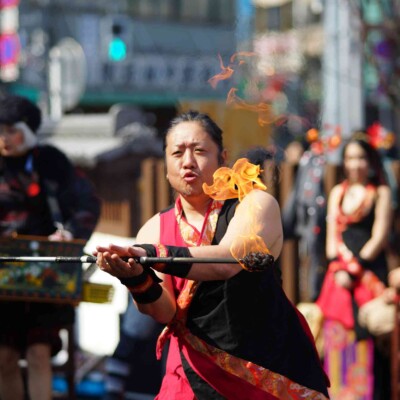亀戸大道芸火付盗賊パフォーマンス