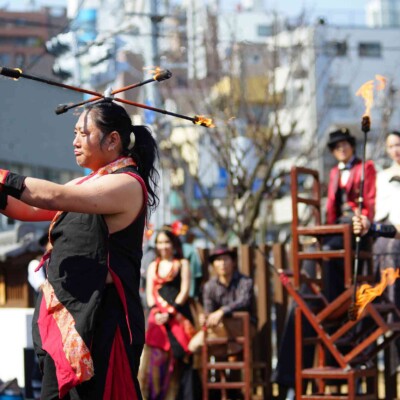 亀戸大道芸火付盗賊パフォーマンス