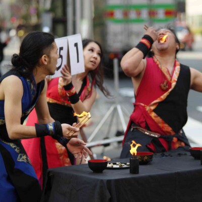 亀戸大道芸火付盗賊パフォーマンス