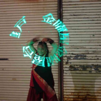 亀戸大道芸 金曜屋台村での火付盗賊ファイアーパフォーマンス