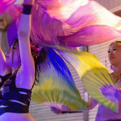 亀戸大道芸 金曜屋台村での火付盗賊ファイアーパフォーマンス