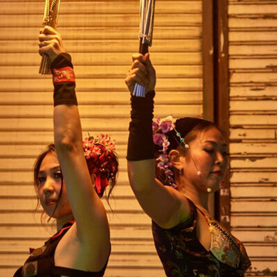 亀戸大道芸 金曜屋台村での火付盗賊ファイアーパフォーマンス