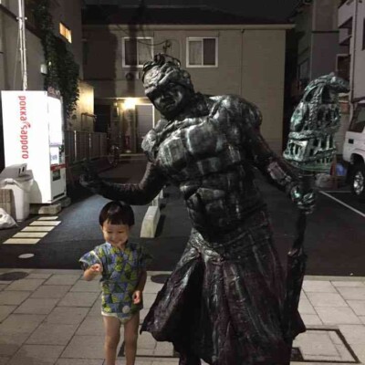 亀戸大道芸 金曜屋台村での火付盗賊ファイアーパフォーマンス