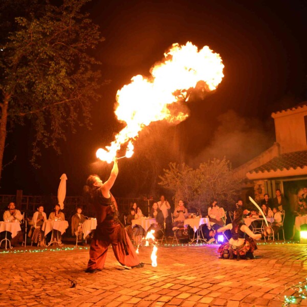 ローズガーデンでファイアーショー