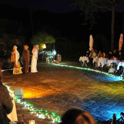 ローズガーデンでファイアーショー