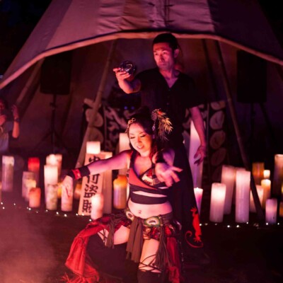 火付盗賊初共演のタカくん 音楽系アウトドアフェス西遊記での火付盗賊ファイアーショーコンタクトジャグリング