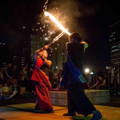品川運河花火祭りファイアーショー