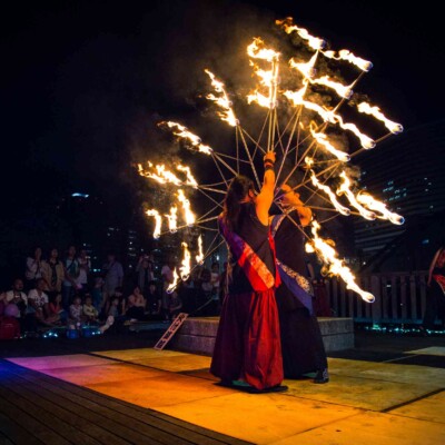 品川運河花火祭りファイアーショー