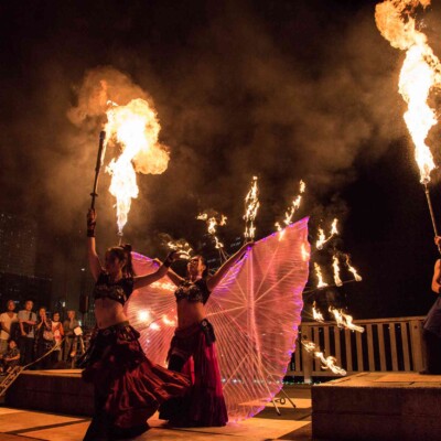 品川運河花火祭りファイアーショー