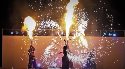 火付盗賊ファイアーパフォーマンス　熊本県菊陽町夏祭り2017