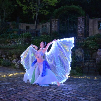 ローズガーデンでLEDイシスダンス