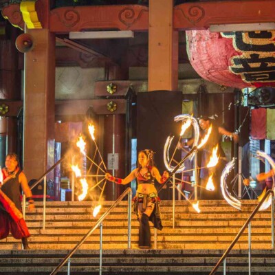 大須大道町人祭の火付盗賊ファイアーショー