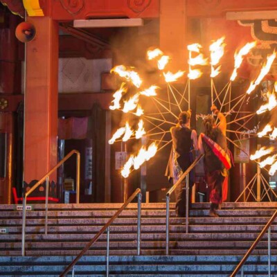 大須大道町人祭の火付盗賊ファイアーショー