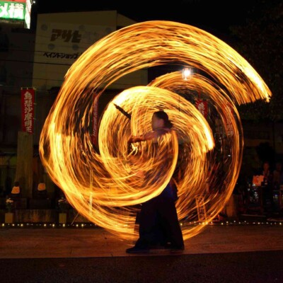 大須大道町人祭の火付盗賊ファイアーショー