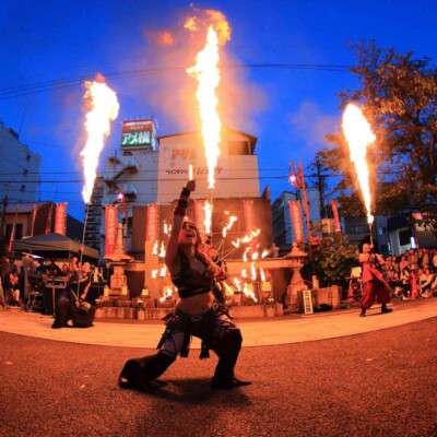大須大道町人祭の火付盗賊ファイアーショー