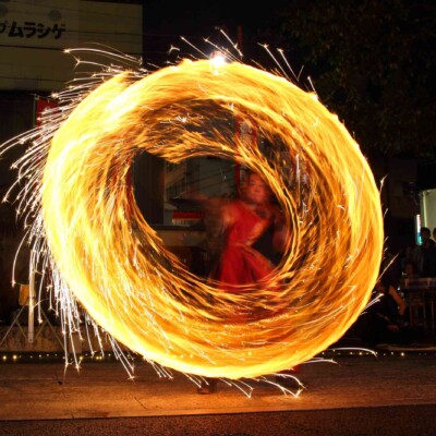 大須大道町人祭の火付盗賊ファイアーショー