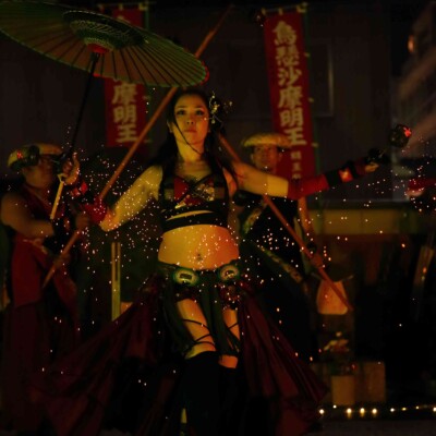 大須大道町人祭の火付盗賊ファイアーショー