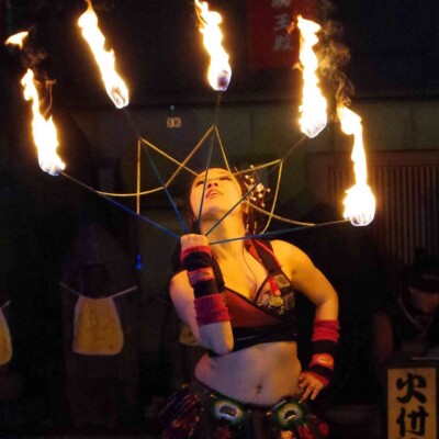 大須大道町人祭の火付盗賊ファイアーショー