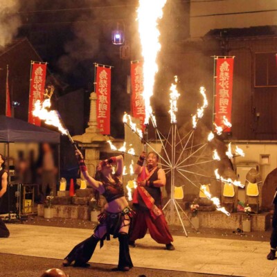 大須大道町人祭の火付盗賊ファイアーショー