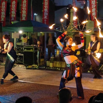 大須大道町人祭の火付盗賊ファイアーショー
