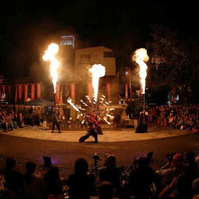 大須大道町人祭の火付盗賊ファイアーショー