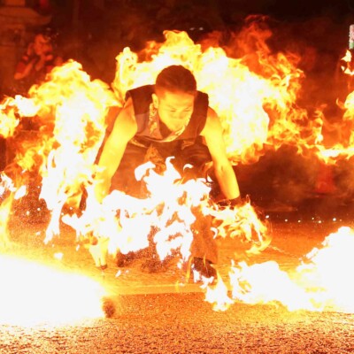 大須大道町人祭の火付盗賊ファイアーショー