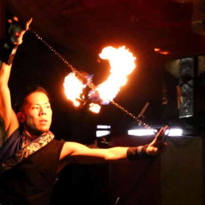 大須大道町人祭の火付盗賊ファイアーショー
