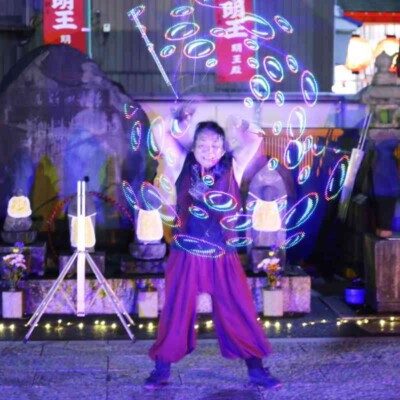 大須大道町人祭の火付盗賊ファイアーショー