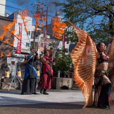 大須大道町人祭の火付盗賊ファイアーショー