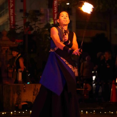 大須大道町人祭の火付盗賊ファイアーショー