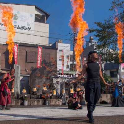 大須大道町人祭の火付盗賊ファイアーショー
