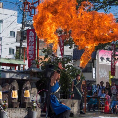 大須大道町人祭の火付盗賊ファイアーショー