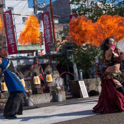 大須大道町人祭の火付盗賊ファイアーショー