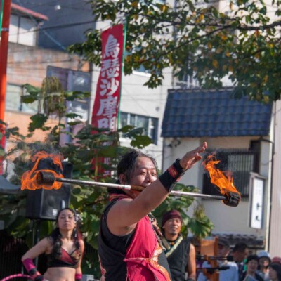 大須大道町人祭の火付盗賊ファイアーショー
